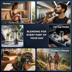 Kilig Vortex Blitz Portable Blender, Sip-Ready Jar Design, 470ml BPA-Free, USB-C Rechargeable, 3 Modes (Blend, Smoothie, Crush), 6 Blade system