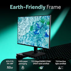 Acer B277U GB 27 inch WQHD (2560x1440) IPS Monitor | ErgoStand Tilt Swivel Pivot Height Adjust | 120Hz AdaptiveSync |TUV Low BlueLight | Strong Sturdy Design | HDMI DP Audio Out | Speakers I Black