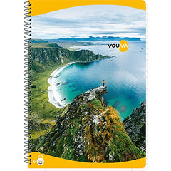 YOUVA Navneet|Spiral Long Book For Students And Executives|Spiral Bound With Safety Lock|A4 Size -21 X 29.7 Cm|Single Line|400 Pages|Pack Of 1