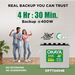 Okaya Inverter with Battery Combo for Home, Office & Shops | ATSW 1700 12V Pure Sine Wave Inverter 1450VA with 36 Months Warranty & OPSJT19048 160Ah Battery with 48 Months Warranty