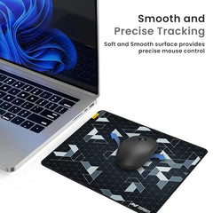 Ant Esports Prism Mouse Pad with Anti-fray Stitching, Waterproof Surface & Non-Slip Rubber Base with Stitched Edges Gaming Mouse Mat for Laptop, Compatible with Laser and Optical Mice – Black