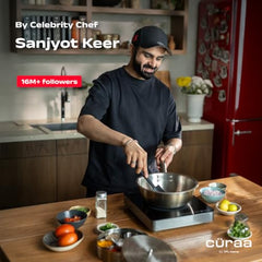 CÜRAA IndiePro Induction Stove | 6kV Surge Protection | 2100 W Induction Chulha | Rotary Knob Control | Timer Function | Incremental Heat Adjustment | 2 Year Warranty
