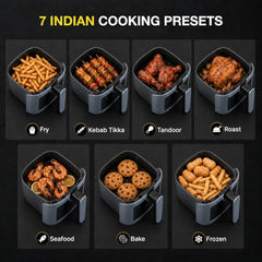 The Better Home Fumato 4.5L Digital Air Fryer, 1500W | Made for Indian Cooking | 7 Smart Presets | 360° Rapid Hot Air | Touchscreen | Viewing Window with Light | Recipe Book | 1-Year Warranty