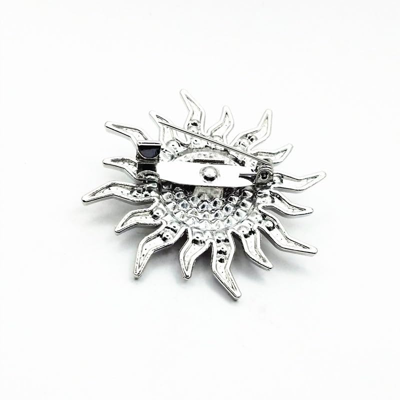 SYGA Men's Suit Chest Brooch Fashionable Rhinestone Decoration Diamond Clothing Accessories(Silver)