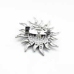 SYGA Men's Suit Chest Brooch Fashionable Rhinestone Decoration Diamond Clothing Accessories(Silver)