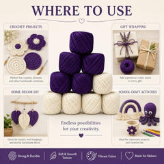 Crochet Cotton Thread Yarn Combo, 10 Rolls for Knitting, Crochet, Embroidery and Craft Making, Soft Decorative Thread for Handmade DIY Projects, Yellow & Green