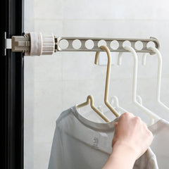 MOMISY Multifunctional Window Frame Hook Hanger Rack for Clothes I Space Saver Indoor Outdoor | Portable Indoor Balcony 8 Hole Clothes Hanging Drying Rack-Grey
