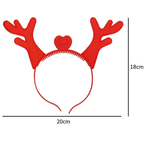 SYGA LED Flashing Light Up Antler Pattern Crowns Headband Hair Band Headdress for Party Decoration Party Caps (Red)