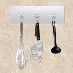 SYGA Set of 2 Transparent Self Adhesive Three Hook Multipurpose Hanger Hooks