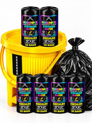 Regennx black Garbage Bags for Dustbin |Medium 19x21 inches |180 Plastic Bags for Home | 30 Pcs x Pack of 6 plastic bag Medium Size for Waste Disposal.