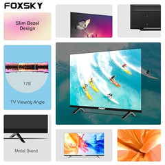 Foxsky 109 cm (43 inch) Frameless Series 4K UHD QLED Google TV FS43GATV (Black)