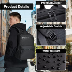 Arctic Hunter Compact Backpack for Men Women 21L One-Day-Capacity Slim 15.6" Laptop Bag Sleek Lightweight Water-resistant Small Laptop Backpack for Casual College Daypack