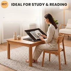 Premium Foldable Laptop Table with Adjustable Angle for Home, Study & Office Use (White, 15x21, Wooden)