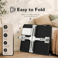 StarAndDaisy T9 Foldable Bed Table for Laptop & Study, 4-Level Adjustable Angled Tabletop, Large Desktop Surface with Anti-Slip Stopper, Tablet & Phone Slot, Storage Drawer, Stable Legs, PP & TPE