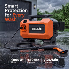 [Upgraded] IBELL WIND45 High Pressure Car Washer Machine, 1900W Motor, 130 Bar Car Washer High Pressure Gun, 7.2 L/Min Flow, 5M Hose, Portable Pressure Washer for Car, Bike, Home & Outdoor Cleaning