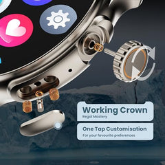 GOBOULT Crown R Pro 2 Smartwatch 1.43''HD AMOLED Display,BT Calling 5.2,600Nits Brightness,IP67,150+Watchfaces, 120+Sports Modes, AI Voice Assistant, SpO2 Monitoring(Charcoal Black)