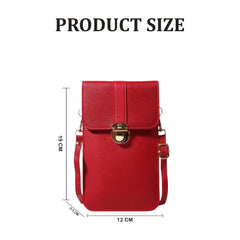 MOMISY Women Cellphone Sling Bag Mobile Card Holder Wallet Purse Clutch Handbag Crossbody Shoulder Bag for Girls (Red)