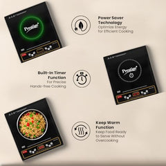 Prestige Atlas Neo 1200W Induction Cooktop (Black, Indian Menu Option)