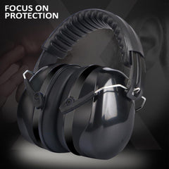 SYGA Children's Noise Reduction Reading Earmuffs, Head-Mounted Soundproof Earmuffs for Studying and Concentration (Black)
