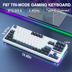 AULA F75 Pro Wireless Mechanical Keyboard,75% Hot Swappable Custom Keyboard,RGB Backlit,Pre-lubed Linear Switches,Side Printed PBT Keycaps Mechanical Gaming Keyboards,Gradient Purple