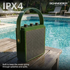 Schneider ENERZA HP20 Portable Wireless Bluetooth Speaker | 20W Triple-Driver 360° Sound | Auracast™ & Bluetooth 5.4 | IPX4 Splash Proof | Fast Charge 0–80% in 1Hr | 10Hr Playtime - Black