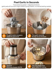 UN1QUE 350ML Rechargeable Mini Electric Chopper for Kicthen Use | One-Touch Operation | 304 Stainless Steel Blades | Chopper Electric for Chop, Mince, Puree, Whisk, Grind