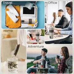 Portronics Thermosip 400Ml Vacuum Insulated Portable Travel Electric Kettle, Fast Water Boiling, Cool Touch Body, Digital Display, Auto Shut-off, 300W Heating Element,Prepare Tea,Coffee Without Milk