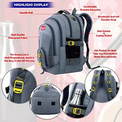 ROZEN 46 cms School Bag Class 5-12 Large 4 partition Laptop Collage Office Travel Backpack Unisex (GREY)
