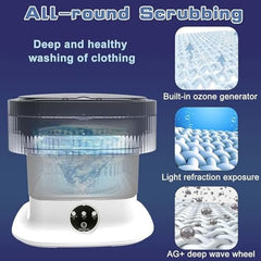 Mini Laundry Machine 1.5L Portable Laundry Machine and Spinner for Baby Clothes, Underwear, Socks; Ideal for Travel, Dorms, Camping