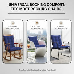 DADDY COOL Multipurpose Extra Long Rocking Chair Cushion for Outdoor and Indoor/Chair pad for Home & Office Chair Filling 18 x 50 Inch Pack of 1 Dark Green (Only Cushion)