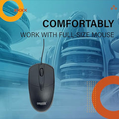 GEONIX Wired USB Mouse for Windows PC Desktop, Laptop, Notebook, Mac, computerand Chromebook, for Righty or Lefty Use, Black Colour, 1 Year Warranty.