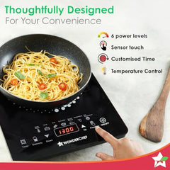 Wonderchef Easy Cook Infrared Cooktop | 2200 Watt Induction Cooktop | LED Digital Panel | Smart Touch Buttons | 2 Year Warranty