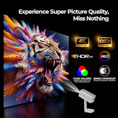 E GATE Atom 3X Projector 4k Ultra HD, Automatic Keystone & Precise Focus, 1080p Native | Rotatable Design | Android 14, Netflix Prime 11,000 Lumens, HDMI-ARC WiFi-6 BT, for Home use Egate