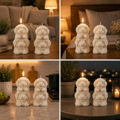 Decorative Fragrance Candle with Raised 3D Ivory Swirl Pillar Artwork | Long Burning Scented Candle for Home Décor, Living Room, Bedroom, Meditation Space, Table Decoration & Gift
