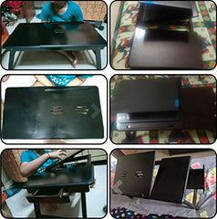 DDS Dream Decor Shoppee Wood Portable Laptop Table Adjustable Height With 1 Drawer (Blue)