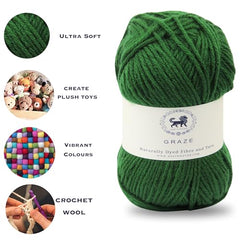 Nestnhaven Acrowools Graze Hand Knitting and Crochet Yarn. Pack of 1 Ball - 100gms. Shade no - NNHG001 (Berry Purple)