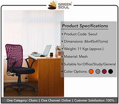 Green Soul Seoul X Office Chair, Mid Back Fabric Ergonomic Home Office Desk Chair with Comfortable & Spacious Seat, Rocking-tilt Mechanism & Heavy Duty Metal Base (Black)