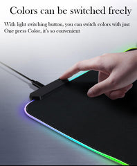 SYGA Black RGB Gaming Desk Pad Non Slip Rubber Base Soft & Smooth Microfiber(90CM*40CM)