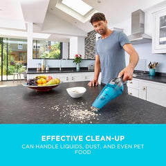 BLACK+DECKER WDC215WA-IN 7.2 V,10.8W Lithium-Ion Wet and Dry Cordless Dustbuster Handheld Vacuum Cleaner (Blue)-Charge Fully Before Using