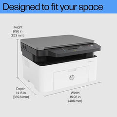 HP Laser MFP 1188w, Wireless, Print, Copy, Scan, Ethernet, Hi-Speed USB 2.0, Up to 21 ppm, 150-sheet Input Tray, 100-sheet Output Tray, 10,000-page Duty Cycle, 1-Year Warranty, Black and White
