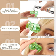 Soulvinee Superior, Smooth Edge,Glass Eye Wash Cup Transparent Eye Cup Eye Washing Cup Clear Eye Flush Cup Eye Washing Kit Portable Eye Rinsing Cup for Home Travel Use set of 2