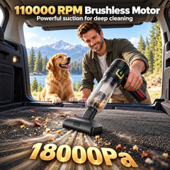 KKORE Typhoon Cordless Car Vacuum Cleaner 4-in-1 Vaccum Blower Inflate Deflate | 18000Pa Powerful Suction | 110000 RPM Brushless Motor | 6000mAh Battery | LED Display | 9 Attachments | 1 Year Warranty