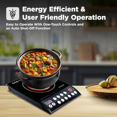 CADLEC CookFusion_5 2000W Induction Cooktop for Home & Kitchen | Powerful Performance, 7 Cooking Modes, LED Display, Auto Shut-Off & Overheat Protection | BIS Approved, 2-Year Warranty | Black