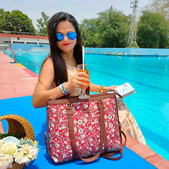 ZOUK Office Bag | Stylish Bags for Office Use | Laptop Bag 15.6 inch | Stylish Tote for Office Use | Purse for Women | Vegan Leather Handbag | Daily & Travel Use | Multicolor Mandala Print
