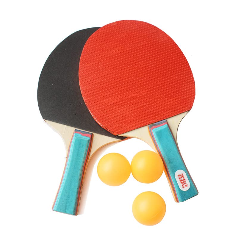 SYGA 2 Bats and 3 Ping Balls Table Tennis Set Short Handle Table Tennis Paddle Racket Kit for Children Gifts, Sports
