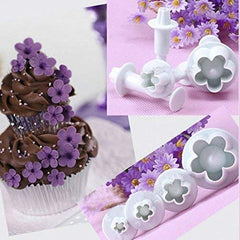 SYGA 48 Pieces Decorating Kit containing 33 Flower Fondant Cake Sugarcraft Cookie Mould with 1 Cake Smoother and 14 Fondant Sticks