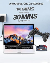 Larrito Portable Car Vacuum Cleaner with Blower | USB Rechargeable Wireless Handheld Car Vacuum Cleaner Traveling,Portable,Rechargeable (4in1)