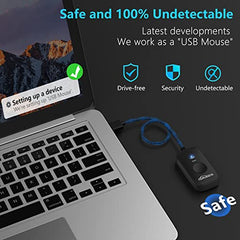 Cloudeck Mouse Jiggler Undetectable, USB Mover, Gaming Automatic Continuous Click Device, Plug & Play, Simulate Mouse Pointer Movement to Prevent PC Sleep