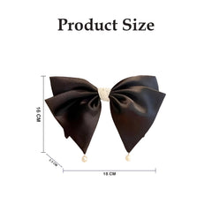 MOMISY Bow Shaped Hair Clip, Hair Accessories for Women and Girls (PearlBlack, Free)
