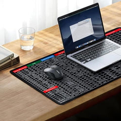 INOVERA Anti-Slip Gaming Mouse Pad | Shortcut Keys Rubber Stitched Mat |Desk Accessories for Laptop, Computer Home, Office (Black, 800L x 300B mm)